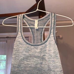 RARE lululemon swiftly tech heathered blue tank